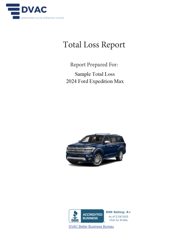 2024 DVAC sample total loss appraisal
